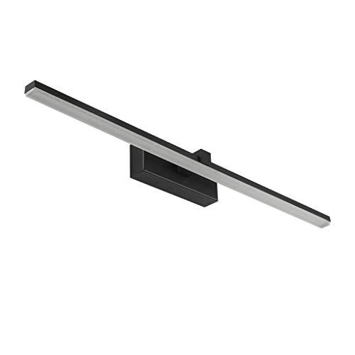 Miroir LED salle de bain noir 60cm avec applique lumière blanche longue pour salon