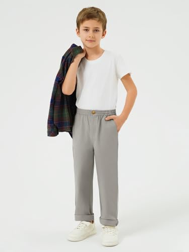 Image of Haloumoning Boys School Uniform Chino Pants Kids Twill Pants 5-14 Years