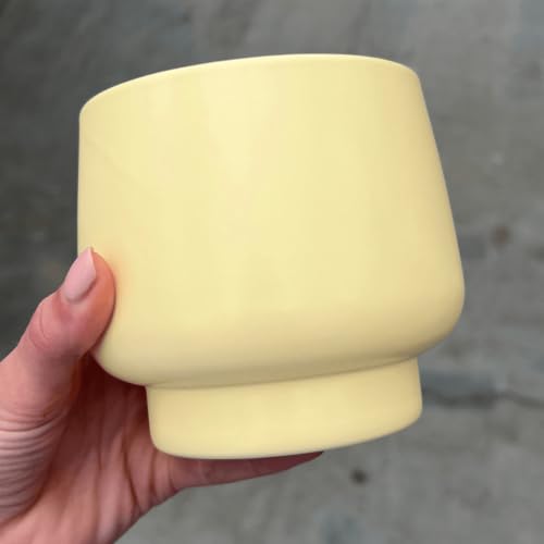 Pot de fleurs jaune pastel Scandic 9 cm : cache-pot d'intérieur