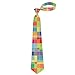 MZERSE Fashion Neckties Mens Shirt Uniform Skinny Tie for Business Holiday Necktie Colorful Blocks