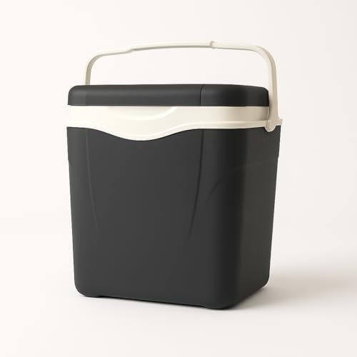 HERSIG - Nevera Portatil - Nevera Playa y Camping - Neveras Portatiles para Mantener Bebidas y Comidas Frías en Actividades al Aire Libre - Material Resistente y Fácil de Lavar - Gris 24 litros