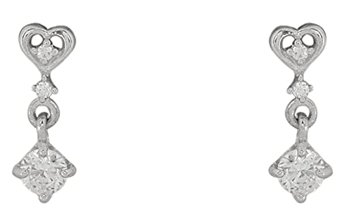 925-92.5 Sterling Silver Cubic zirconia Stone Fashion Drop Stud Earring for Women and Girls (IJ156)