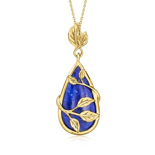 Ross-Simons Lapis Leaf Pendant Necklace...
