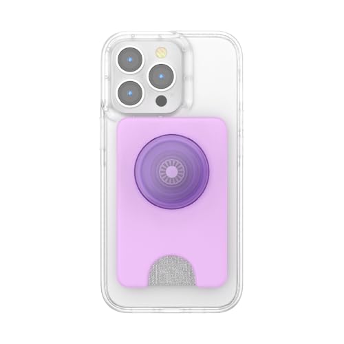Image of PopSockets Phone Wallet with Expanding Grip and Adapter Ring for MagSafe, Phone Card Holder, Wireless Charging Compatible, Wallet Compatible with MagSafe - Lavender