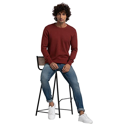 Image of Spykar Men Cotton Round Neck Casual Sweater