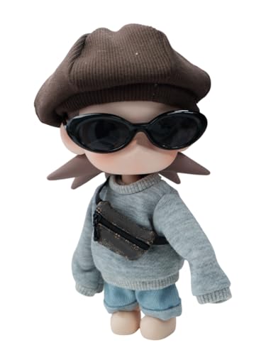 MOFABIA Clothes for 8 inch Zisiga Doll, 5 pcs Set 20cm Doll's Outfits Luxury Caps Sun Glasses Shirt Pants Bag Accessories High-end Stylish Adorable Dolls Clothes (No Doll) (Luxury Sweatshirt Grey)