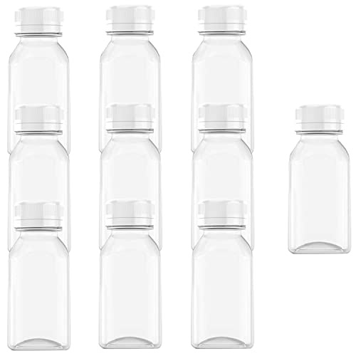 4 OZ Plastic Juice Bottles, Reusable Bulk Beverage Containers, Comes White lid, for Juice, Milk and Other Beverages, 10 Pcs. 4 OZ Plastic Juice Bottles, Reusable Bulk Beverage Containers, Comes White lid, for Juice, Milk and Other Beverages, 10 Pcs.