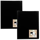 eco-eco A5 100% recycelte 60 Taschen, schwarz, flexibler Einband, Portfolio, Buchordner, Präsentationsbuch, 2 Stück, eco163 x 2