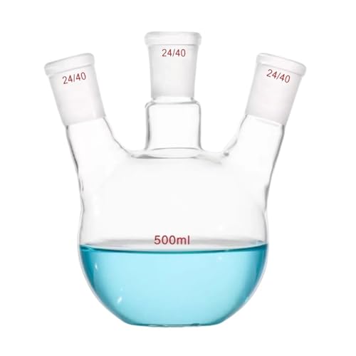 Flacon de laboratoire en verre de haute précision à fond plat 500 ml 3 cols