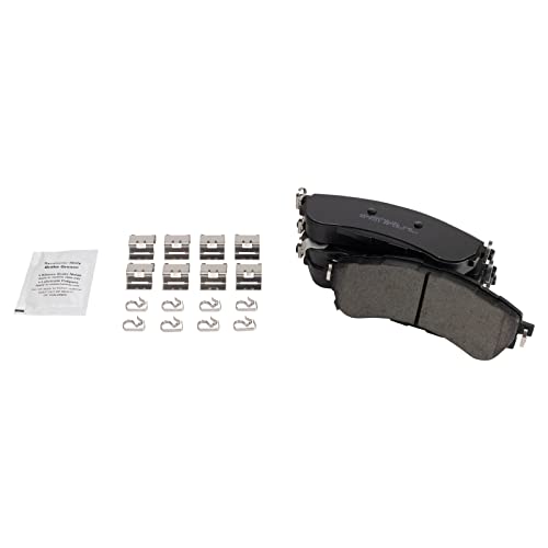 Image of TRQ Performance Rear Brake Pad and Rotor Set Ceramic Coated Drilled Slotted Rotors Compatible with 2019-2021 Ford Ranger