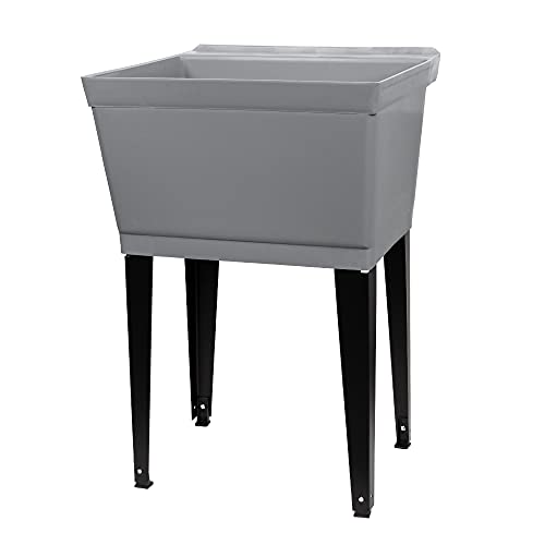 19 Gallon Utility Sink Laundry Tub by JS Jackson Supplies with Adjustable Metal Legs, Ideal for...