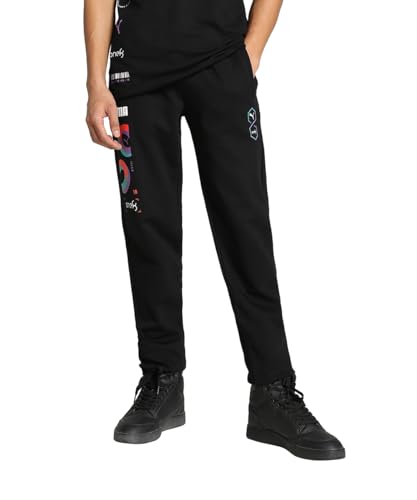 Image of PUMA Men Mid Rise Regular Fit Track Pants