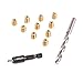 E-Z LOK 400-008 Threaded Inserts for Wood, Installation Kit, Brass, Includes 8-32 Knife Thread Inserts (10), Drill, Installation Tool
