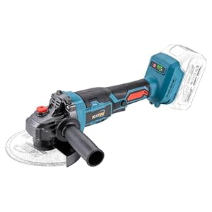 KATSU FIT-BAT 21V borstelloze draadloze haakse slijper 115 mm 125 mm, 3 snelheden, voor slijpen snijden polijsten, batterij niet inbegrepen (budgetbereik) 102621