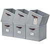 DECOMOMO Cube Storage Bins | Fabric Storage Cubes with Label Holders, Cubby Storage Organizer Bins for Organizers Shelves Closet Toys Clothes (11" / 6pcs, Grey)