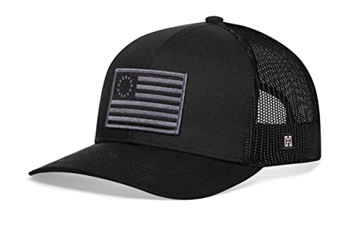 Image of HAKA American Flag Trucker Hat - USA Flag Mesh Snapback Cap for Men, Women & Golf, Patriotic Baseball Dad Hat