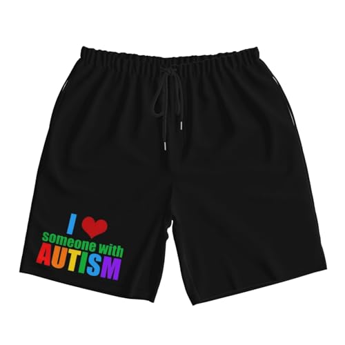 Autism Awareness I Love Someone with Autism Men's Quick-Dry Board Shorts 7