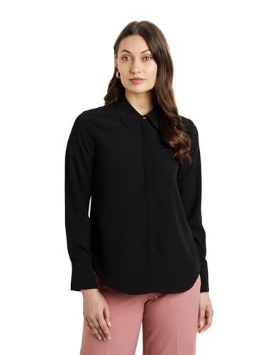 Image of Symbol Premium Women's Polyester Soft Formal Shirt (Button Down | Regular Fit | Desk-to-Dinner) (Available in Plus Sizes)