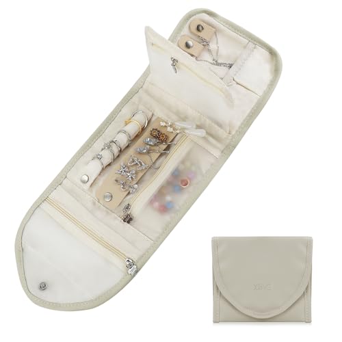 MultiValue Viaggio Gioielli Custodia Rotolo Borsa Organizer, Pieghevole Pelle Rotolo Portagioielli per Orologio Collana Anello Orecchino Bracciale