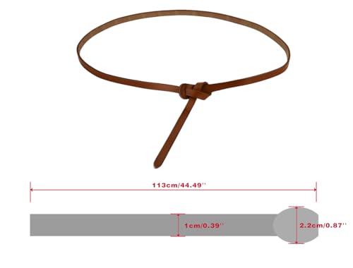 uxcell Adjustable Belt Leather Skinny Waistband No Buckle Fit to Dress for Women3