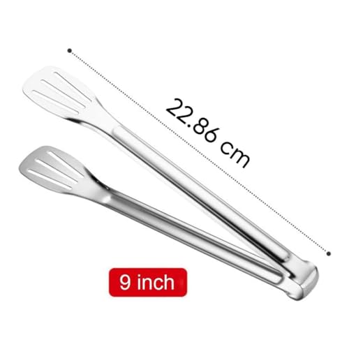 Image of Serving Tongs Kitchen Tongs,Buffet Tongs, Stainless Steel Food Tong Serving Tong,Small Tongs (9 Inch) (Pack of 2)