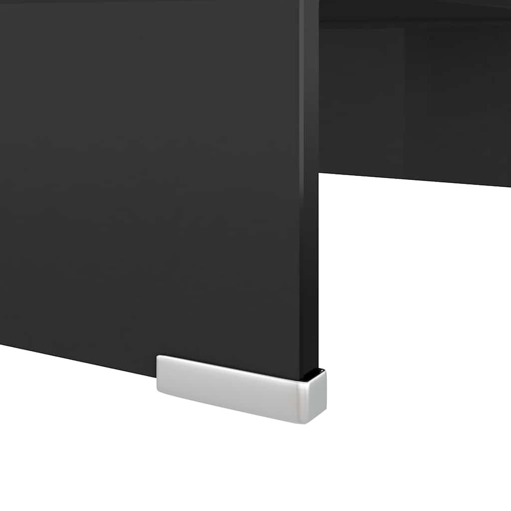 Szklana hartowana podkładka pod monitor telewizor Czarny 40x25x11 cm | Szklana podstawka pod monitor telewizor 40x25x11 cm czarna hartowane szkło