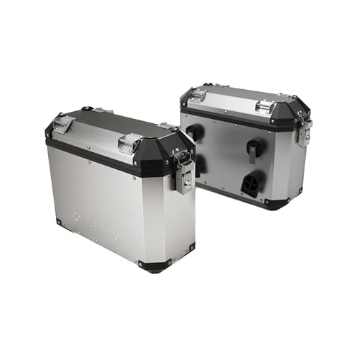 Image of Royal Enfield 1990274 Silver Adventure Panniers for Himalyan & Scram 411