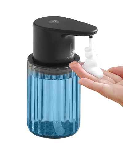 DODO MEKIA Automatic Foaming Soap Dispenser Touchless, 10oz/300ml Rechargeable, 3 Adjustable Foam Levels, IPX7 Waterproof for Kitchen Bathroom, Black