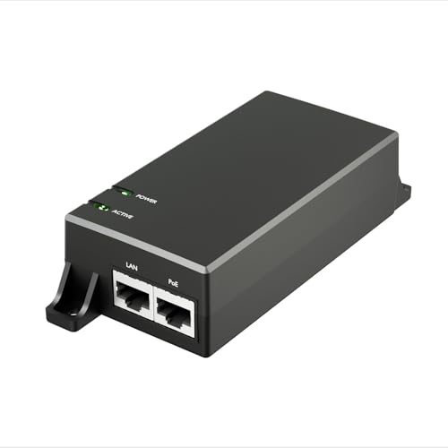 Injecteur Gigabit PoE 48V 15W pour caméra IP et borne Wi-Fi