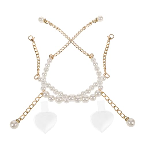 Healeved Fashionable Pearl Decorated Shoelaces for High Heels Detachable Non-slip Long Lasting