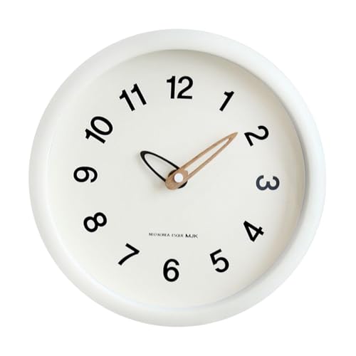 Horloge murale muette beige de 10 pouces style nordique pour salon