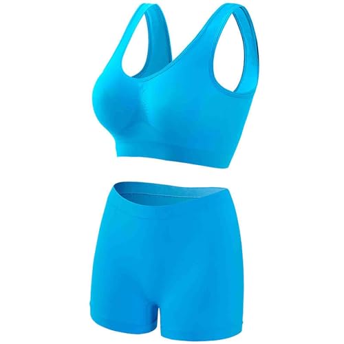 Womens Seamless Crop Top Vest Shorts Set for Women Work Out Gym Wireless Yoga Sport Underwear Set 2025 Trendy