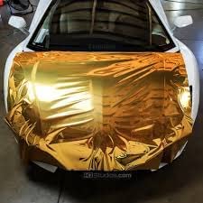 SIA VENDORS Mirror Gold Chrome Vinyl Wrap Car DIY Wrap Sheet Roll Film Sticker Decal Rated for Automotive Use for Car Vinyl Wrap Sheet (12" x 36"INCH, Gold Mirror Chrome)