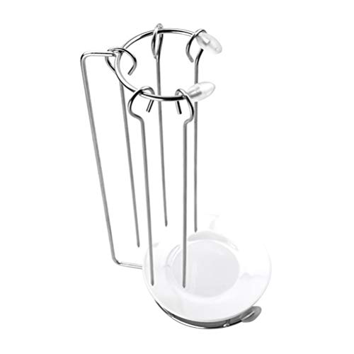 Cabilock Vertical Skewer Barbecue Skewer Stand Stainless Steel BBQ Kabob Skewers Rack Holder with 5 Flat Grilling Skewers