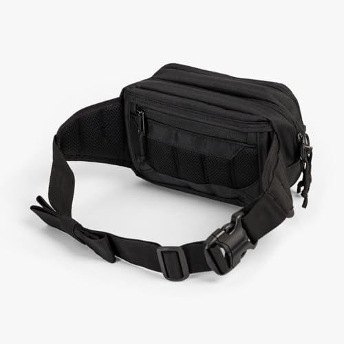 Tactical Baby Gear Tactical Fanny Pack Diaper Bag – Hip or Crossbody Sling with MOLLE Waist Strap, Hook-and-Loop Patch Panel and Multiple Pockets (Black)