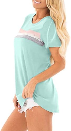 Spadehill Womens Summer Short Sleeve Color Block Striped T Shirts 3 Spadehill Womens Summer Short Sleeve Color Block Striped T Shirts
