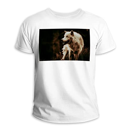 T-shirt Alpha Wolf col rond multicolore en pur coton pour look unisexe