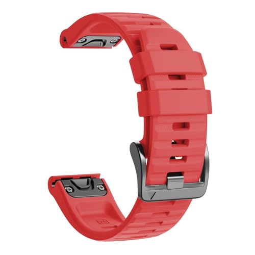 Image of ANCOOL Compatible with Fenix 6X /7X Band 26mm Quickfit Soft Silicone Watch Band Replacement for Fenix 5X /Fenix 8 51mm /Fenix 5X Plus /Fenix 3 /Fenix 6X Pro /Descent Descent MK2i Smartwatches (Red)