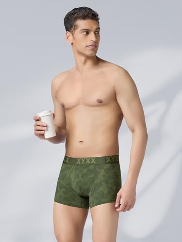 Image of XYXX Men's Cotton Modal Geometric Print Trunks | Antimicrobial, No-Marks Waistband Underwear for Men Combo (Pack of 2)