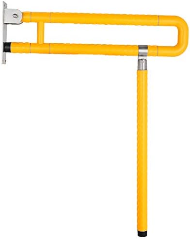 HoniHom Flip-up Foldable Toilet Safety Frame Rails Grab Bar Skid Resistance Handicap Bathroom Seat Support Bar Yellow