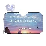 Praise Quotes Prayer Prayers Biblical Shall Word Favorite Car Windshield Sunshade Foldable Sun Shade with Aluminum Foil Heat Shield - Blocks Heat, Protects Car Interiorsmall