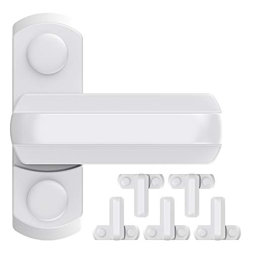 YoungRich Piezas Bloqueo de Ventana 6pcs Sash Jammer Forma T Zinc Aleación Ventana Puerta Seguridad Sash Lock Manija Pestillo Niño Protector Blanco