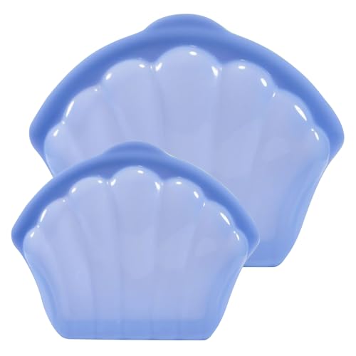 Bolsas reutilizables para congelador, bolsas de almacenamiento de alimentos de silicona, diseño transparente, 2 recipientes a prueba de fugas para organización del hogar, frutas, verduras, comidas