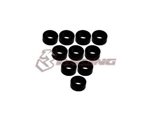 Rondelle plate M3 aluminium noir 2.5mm 3RACING durabilité RC