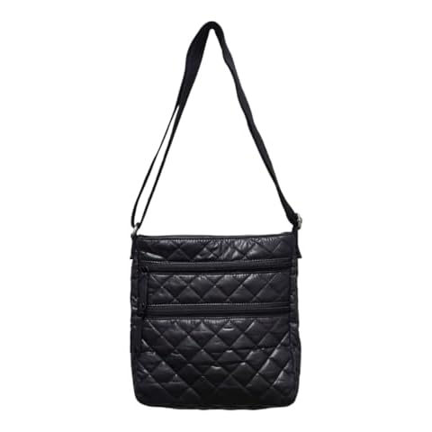 CLARANY Quilted Crossbody bag BLACK Ultra light water repellent Stain resistance Cover