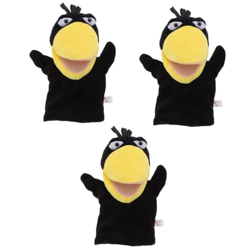 CALLARON ぬいぐるみパペット カラス ハンドパペット キツネ 指の人形 おもちゃ 動物 かわいい 腹話術 人形 手踊り 人形劇パペット ハロウィン/クリスマス/誕生日プレゼントのサムネイル