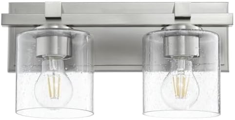 Quorum 5669-2-265 Transitional Two Light Wall Mount in Pewter, Nickel, Silver Finish,