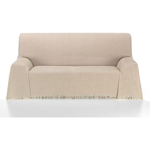 ECOMMERC3 | Colcha Multiusos Tamaño 130x180 cm para Sofá o Cama - Foulard Multiusos Tacto Extrasuave Color Beige