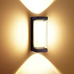 Outdoor Wall Lights, Black Square LED Up Down Exterior Wall Sconce, IP65 Waterproof Outdoor Lights Mains Powered, LED Front Door Lamp Porch Light for House Hallway Garden Outside Security Lamp