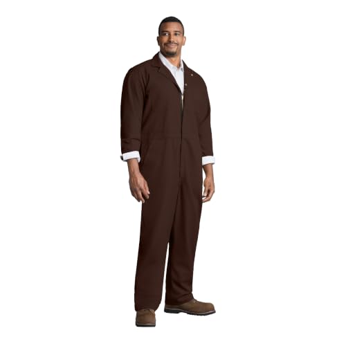 Red Kap Men's Twill Action Back Coverall, Brown, 46